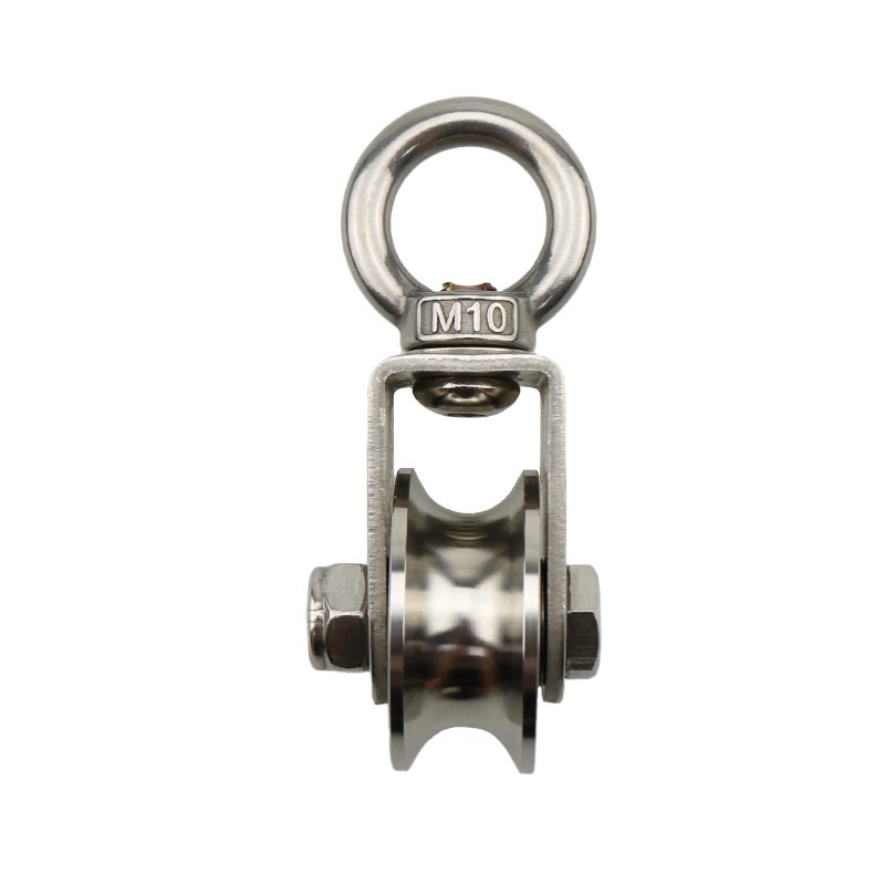 Heyous 1-Pack U Type Swivel Pulley 304 Stainless Steel Duplex Bearing Super-Silent Detachable 360 Degree Rotation Heavy Duty Traction Wheel - Image 1